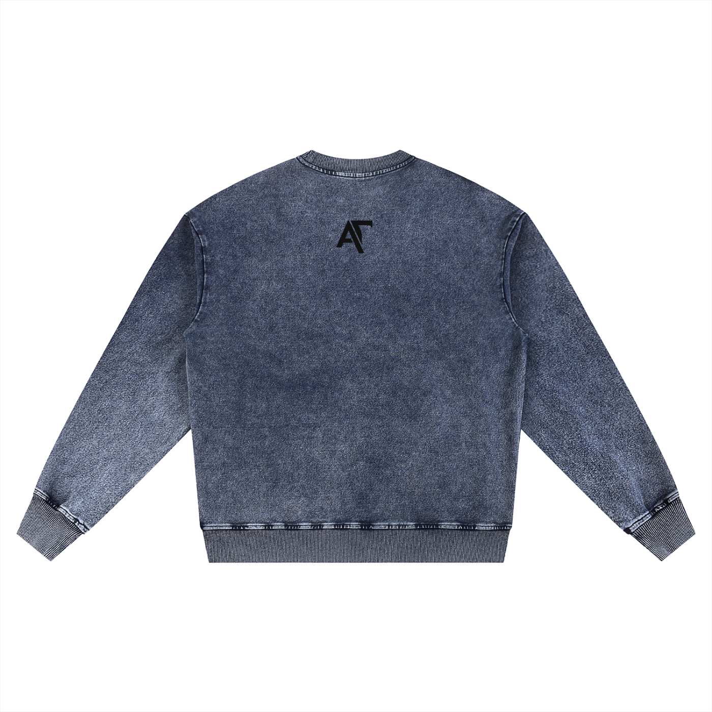 By Faith Basic Logo Snow Wash Oversized Crewneck Sweatshirt
