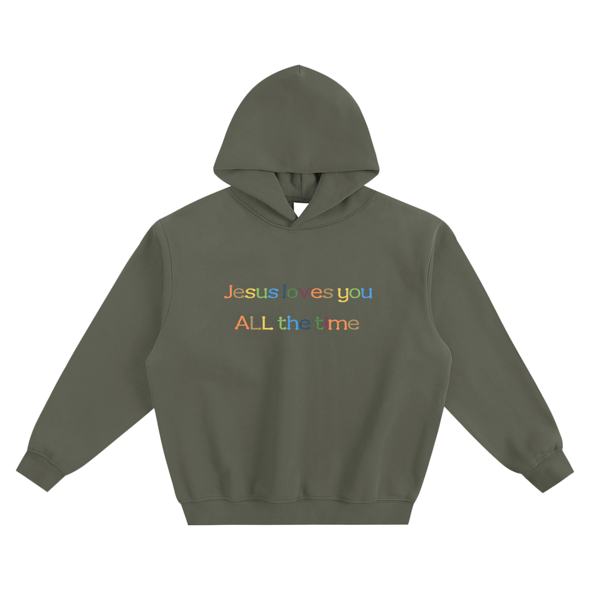 Embroidered Jesus Loves You hoodie