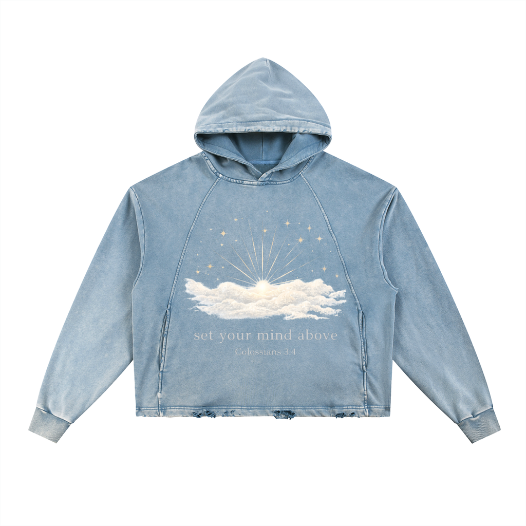 Set Your Mind Frayed-Hem Hoodie