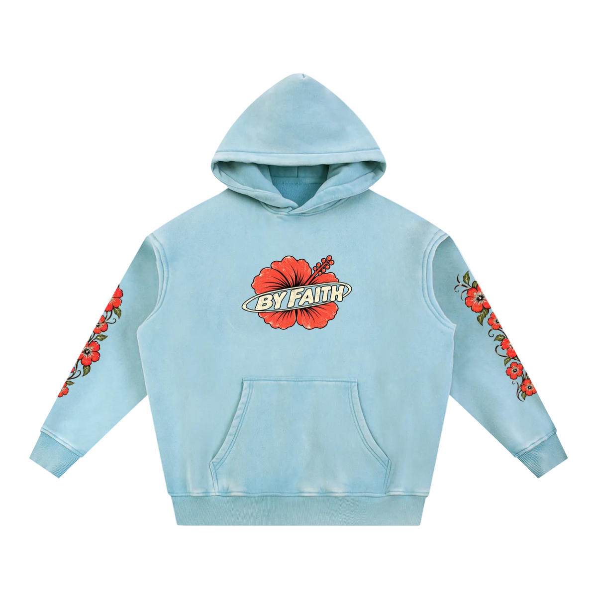 Retro Hibiscus Oversized Hoodie