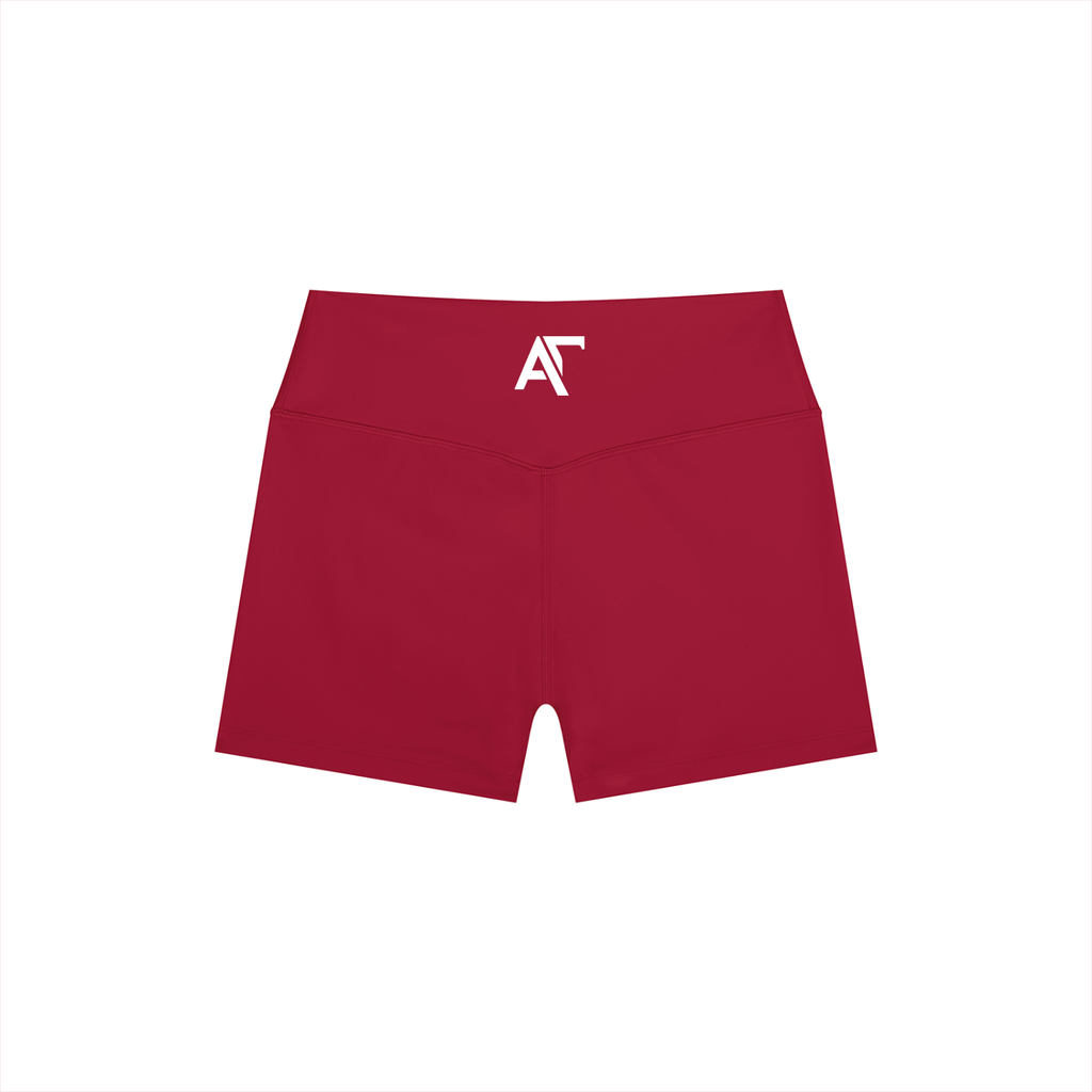 Athletic Club “Maroon” High Rise Yoga Shorts