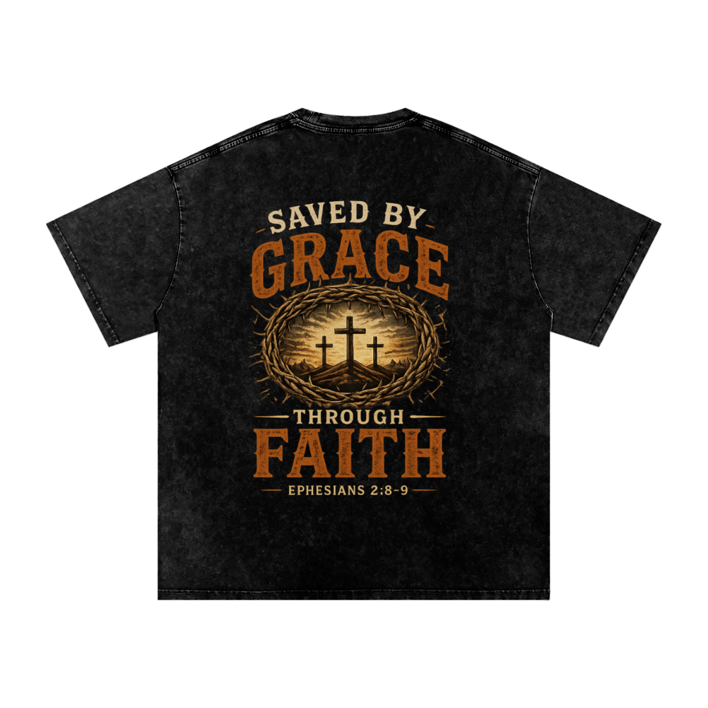 By Faith “Saved By Grace” Oversized Cotton T-Shirt