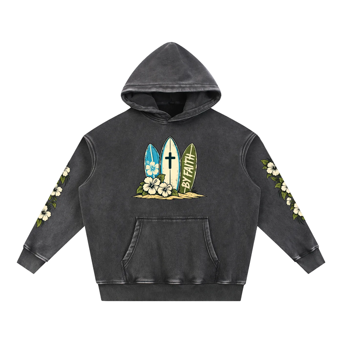 Retro Surfboard Oversized Hoodie
