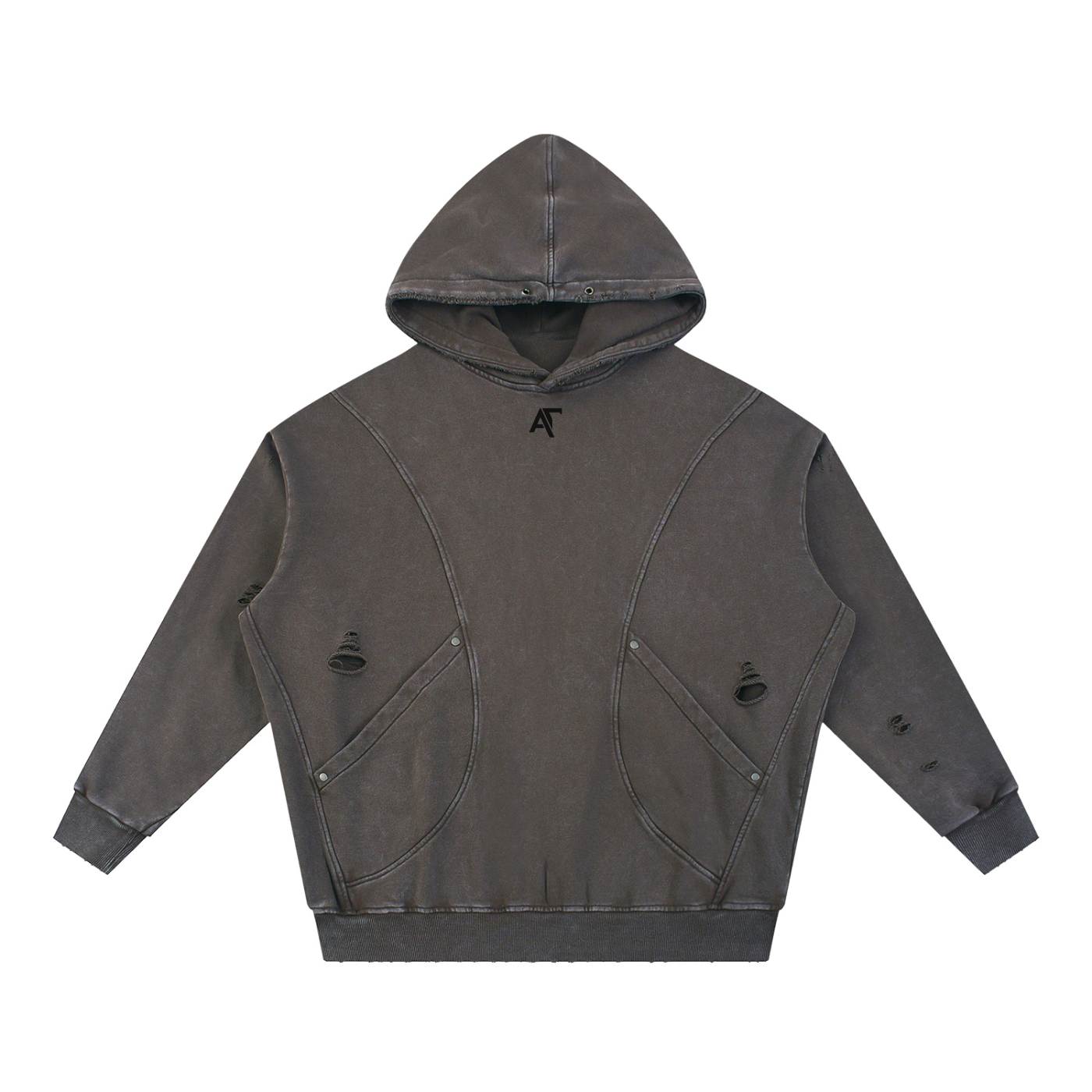 Set Apart Distressed Panel Pocket Hoodie