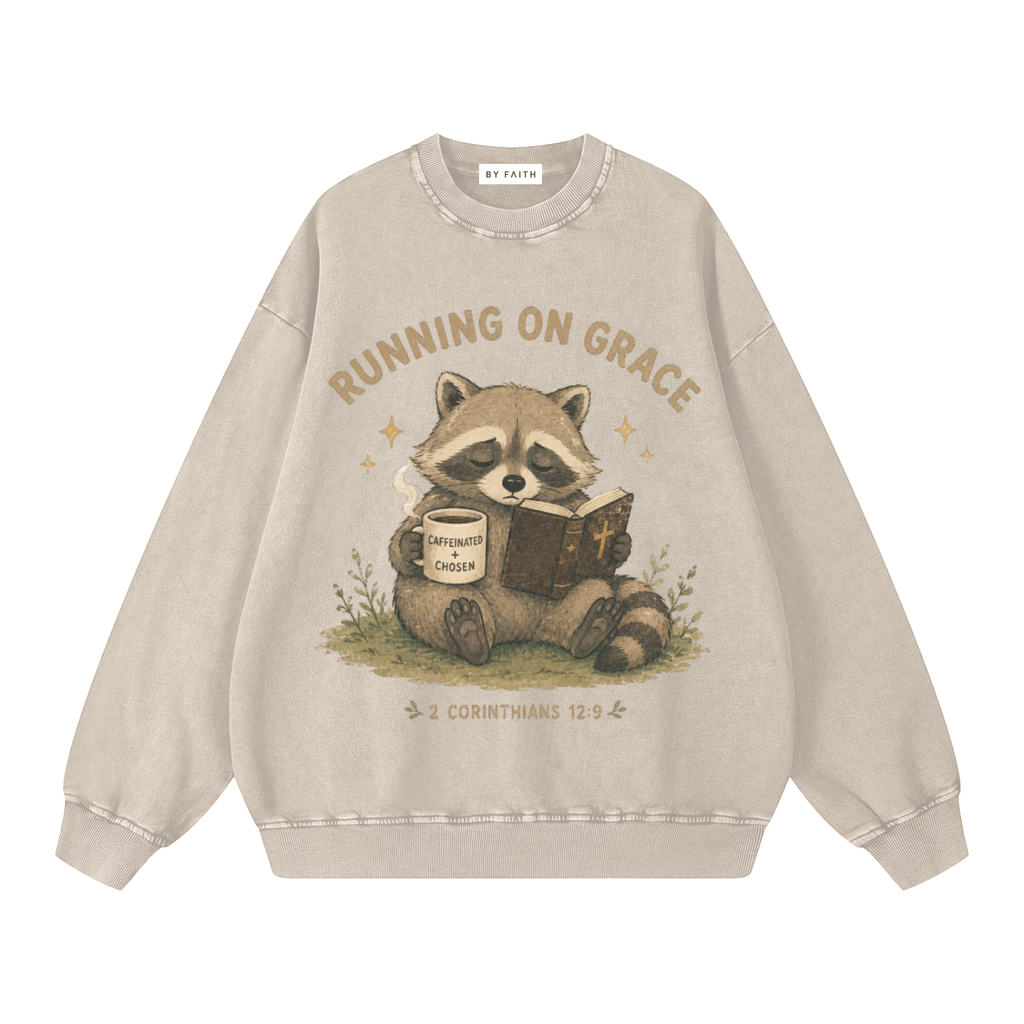Sleepy Raccoon Oversized Sweatshirt