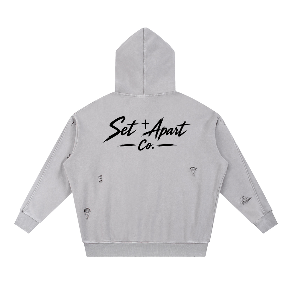 Set Apart Distressed Panel Pocket Hoodie