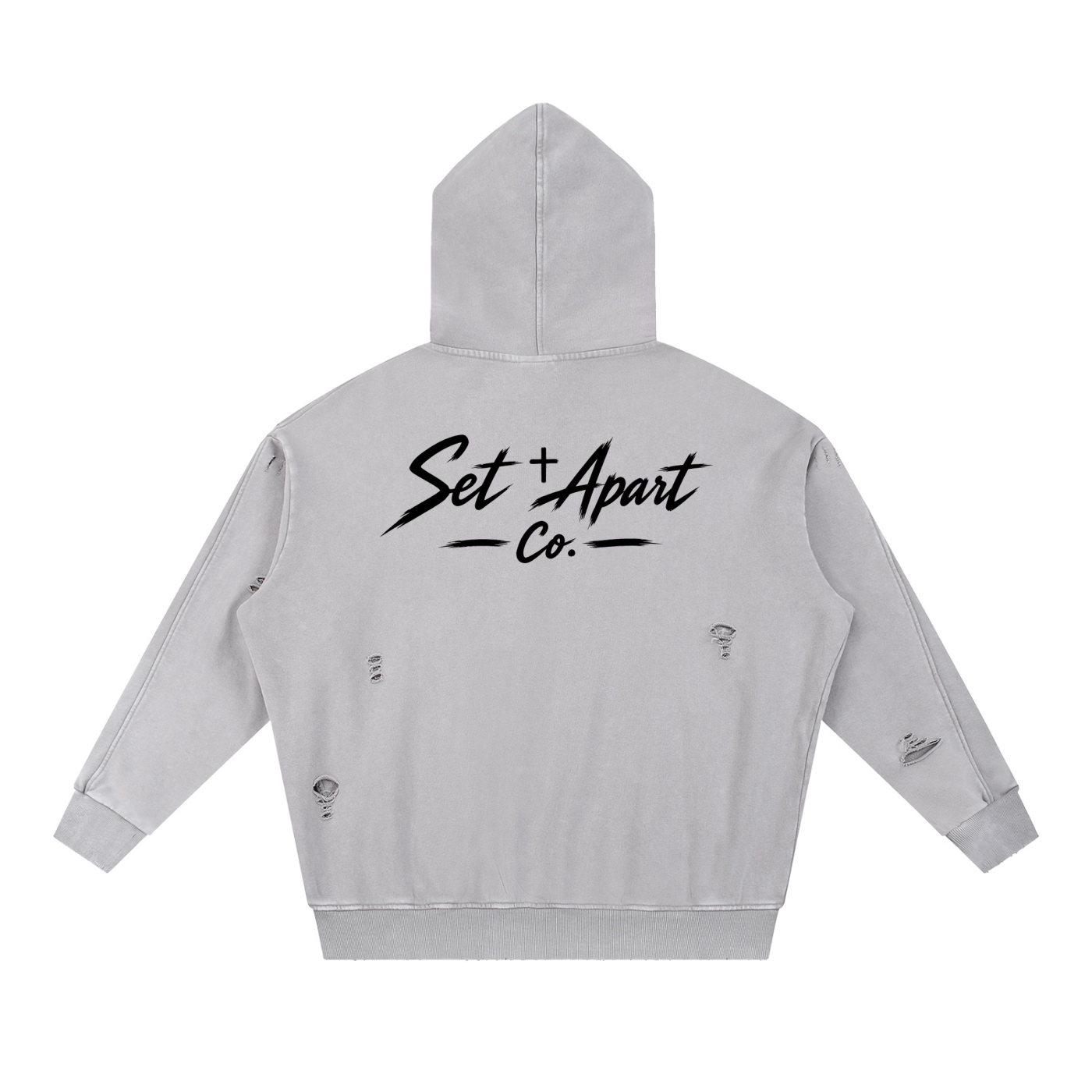 Set Apart Distressed Panel Pocket Hoodie