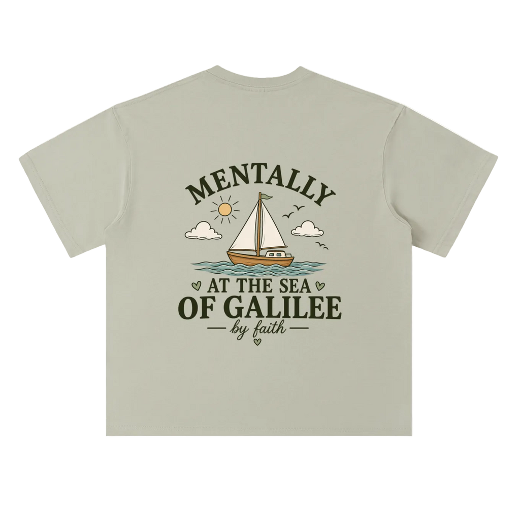 By Faith “Galilee” Drop Shoulder Cotton T-Shirt