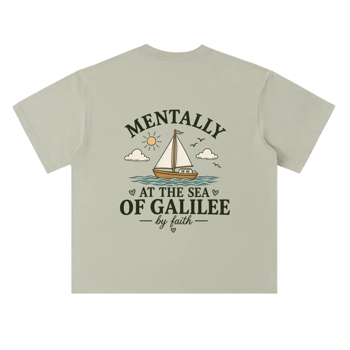 By Faith “Galilee” Drop Shoulder Cotton T-Shirt