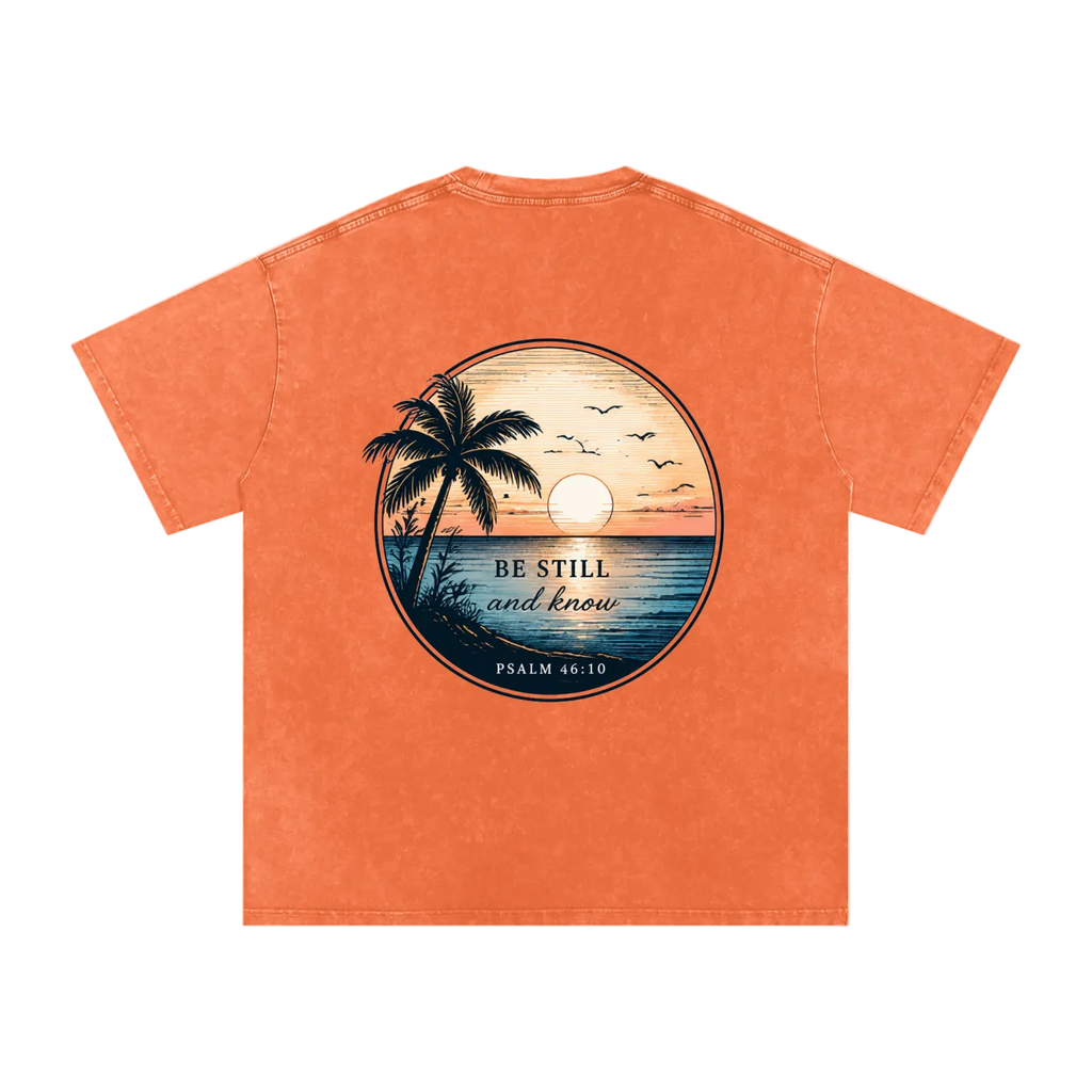 Sunset Snow Washed Oversized Cotton T-Shirt