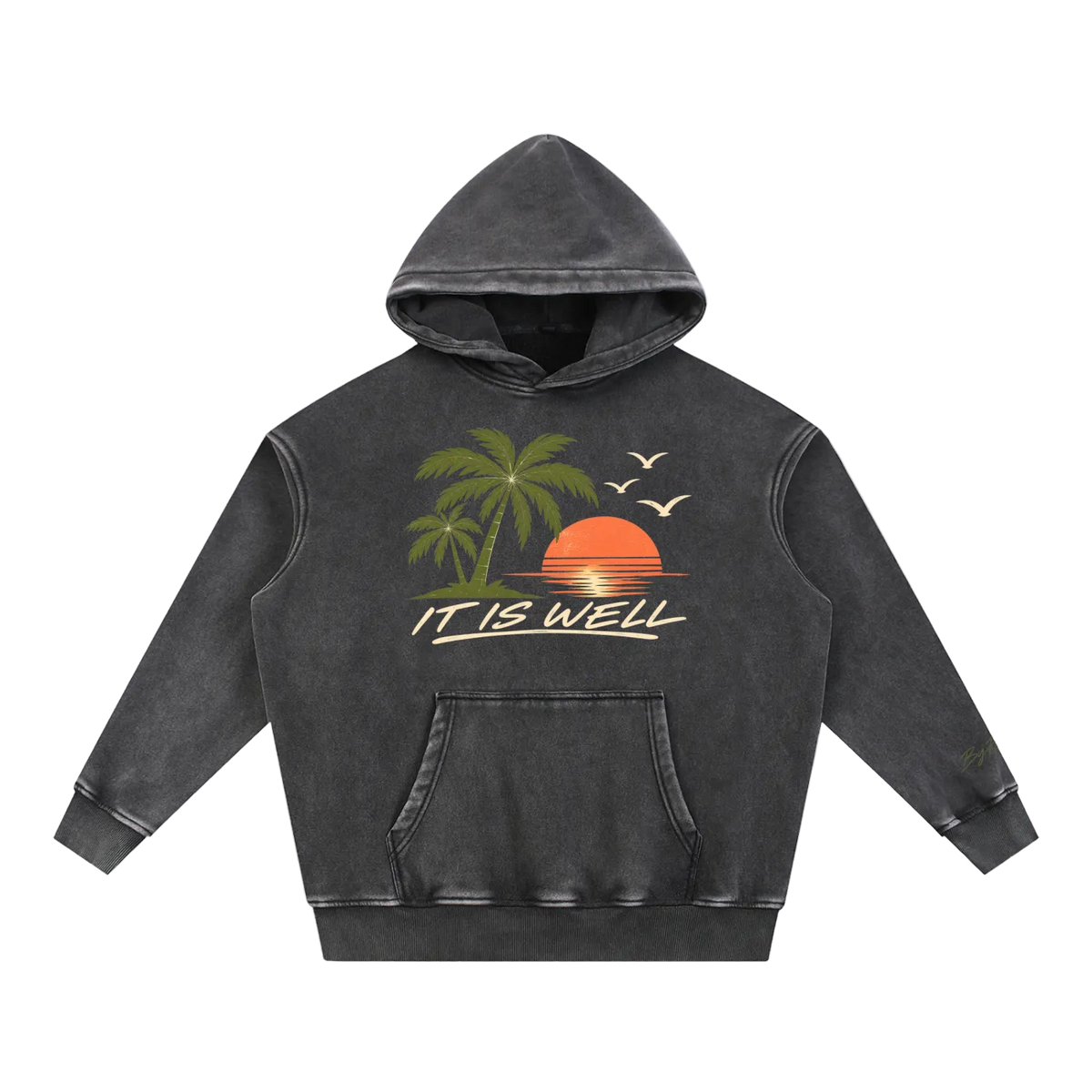 Retro “It Is Well” Oversized Hoodie