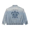 Be Still Turtle Vintage Wash Full-Zip Denim Jacket