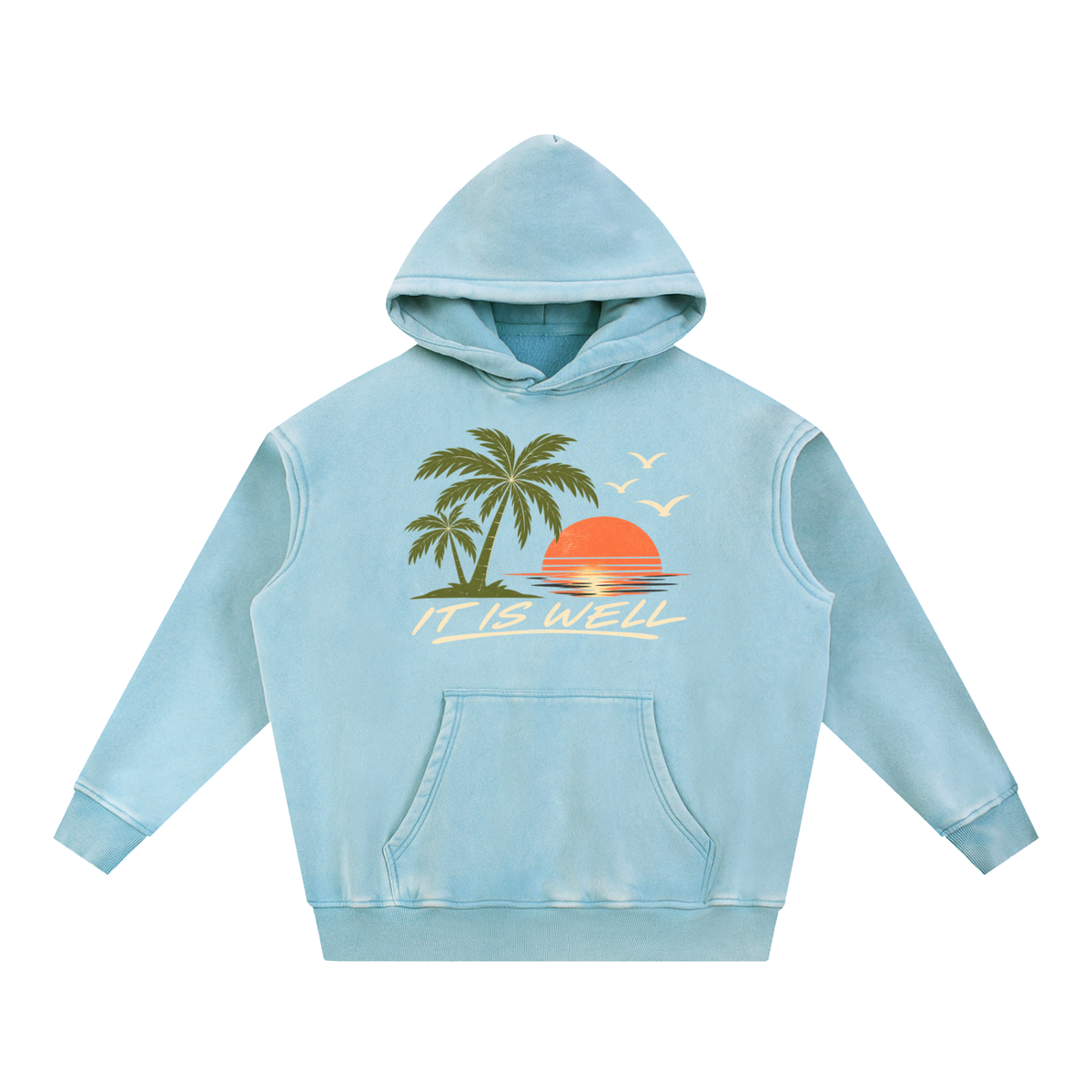 Retro “It Is Well” Oversized Hoodie