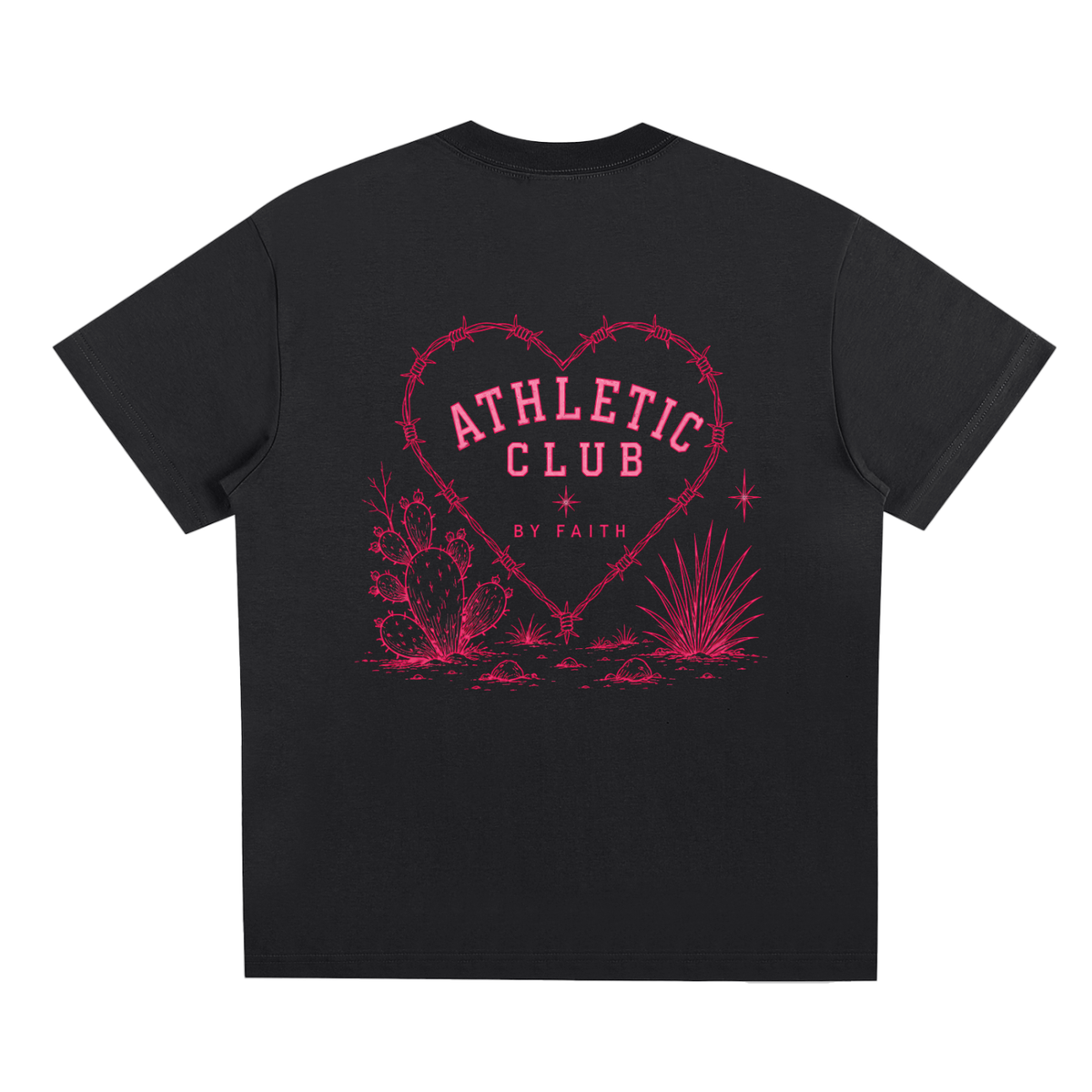 By Faith Athletic Club Goes Western Barbwire Heart Tee