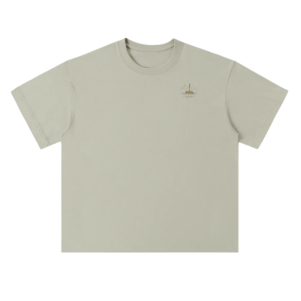 By Faith “Galilee” Drop Shoulder Cotton T-Shirt