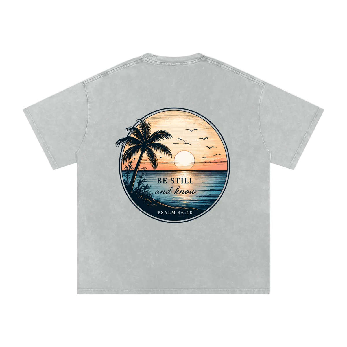 Sunset Snow Washed Oversized Cotton T-Shirt