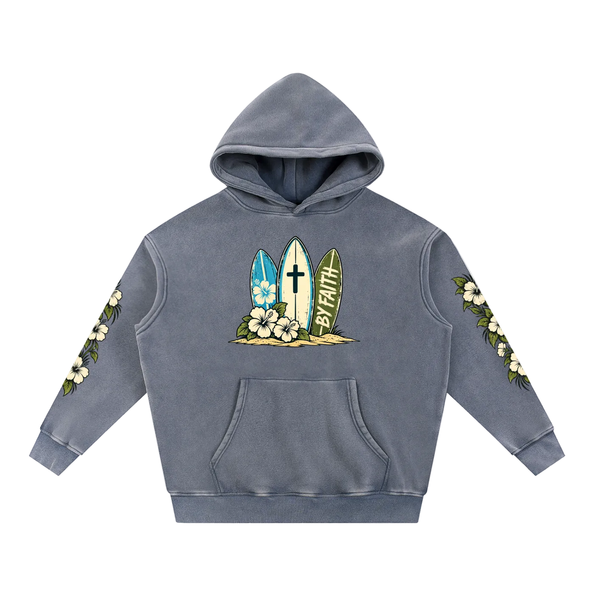 Retro Surfboard Oversized Hoodie
