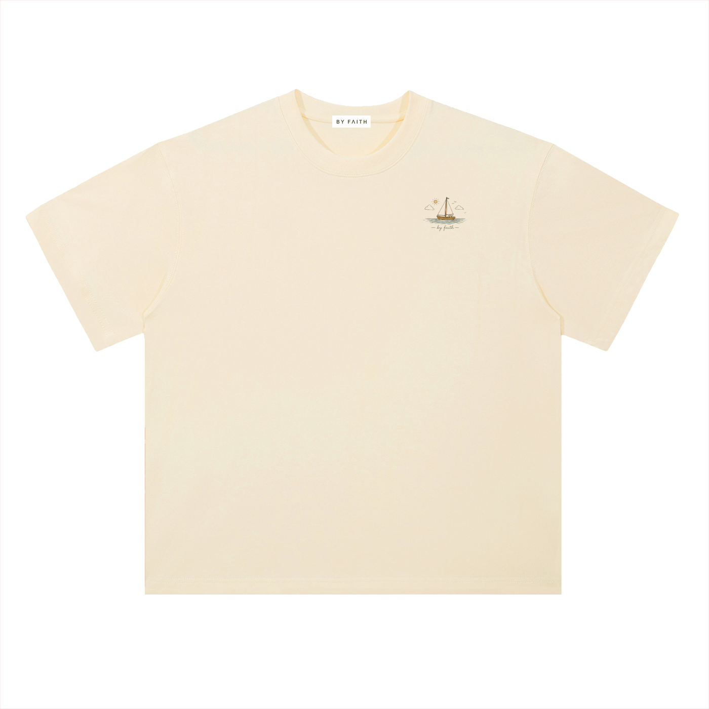 By Faith “Galilee” Drop Shoulder Cotton T-Shirt