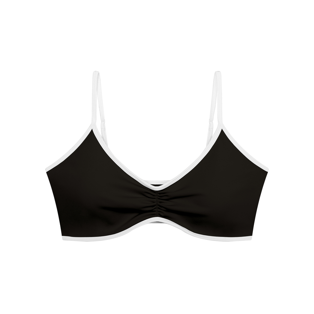 Ruched V-Neck Sports Bra