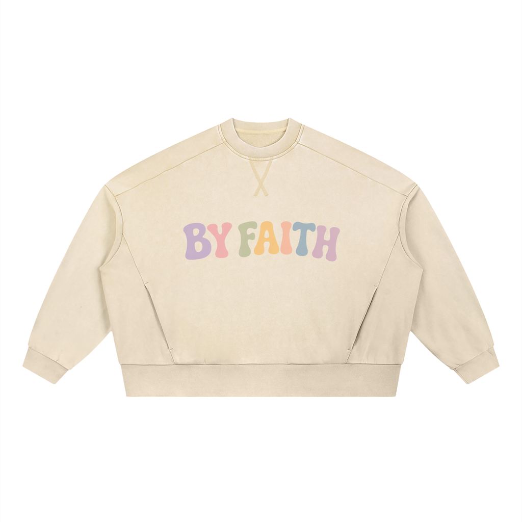 By Faith Pastel Wash Boxy Sweatshirt