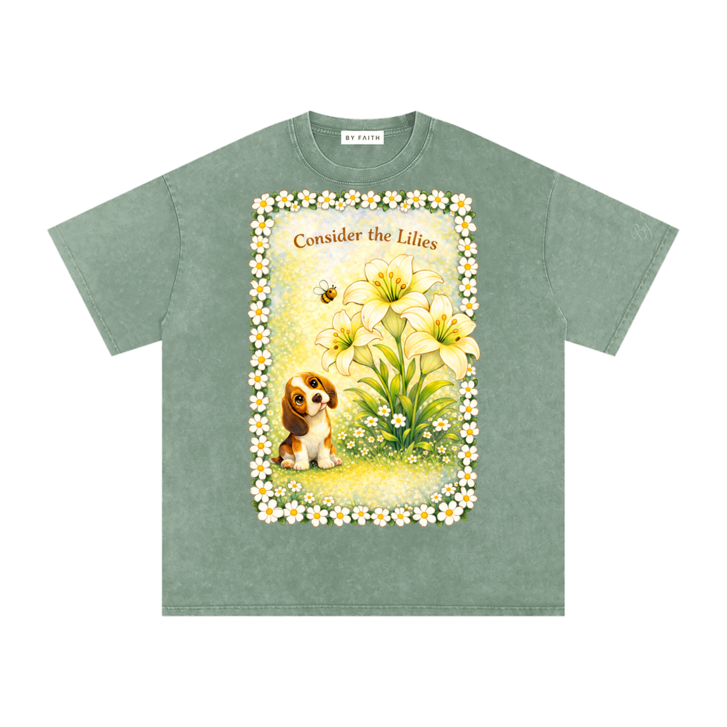 The Lilies Oversized Cotton Sage T-Shirt