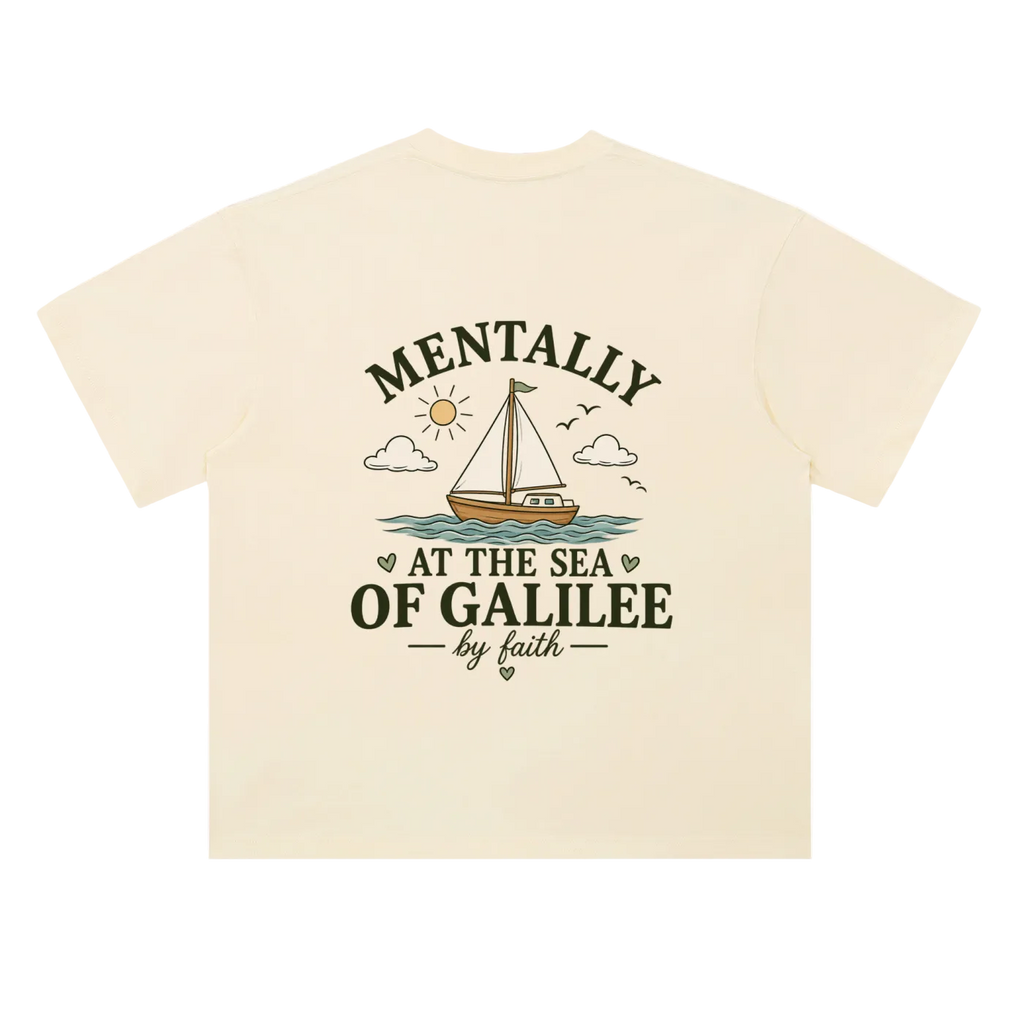 By Faith “Galilee” Drop Shoulder Cotton T-Shirt