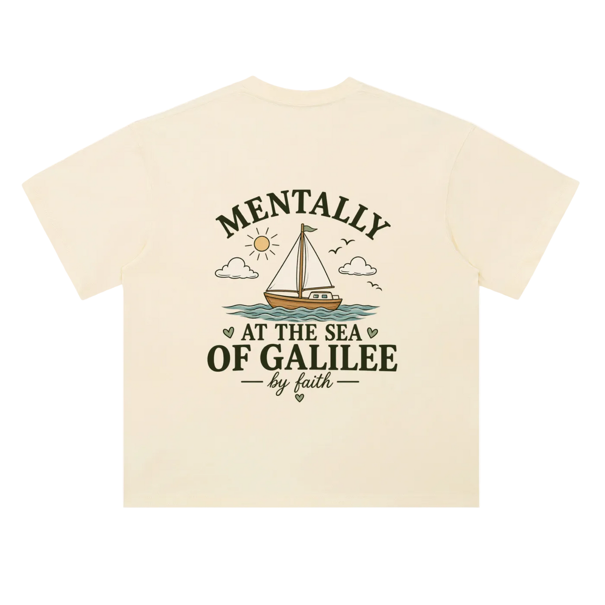 By Faith “Galilee” Drop Shoulder Cotton T-Shirt