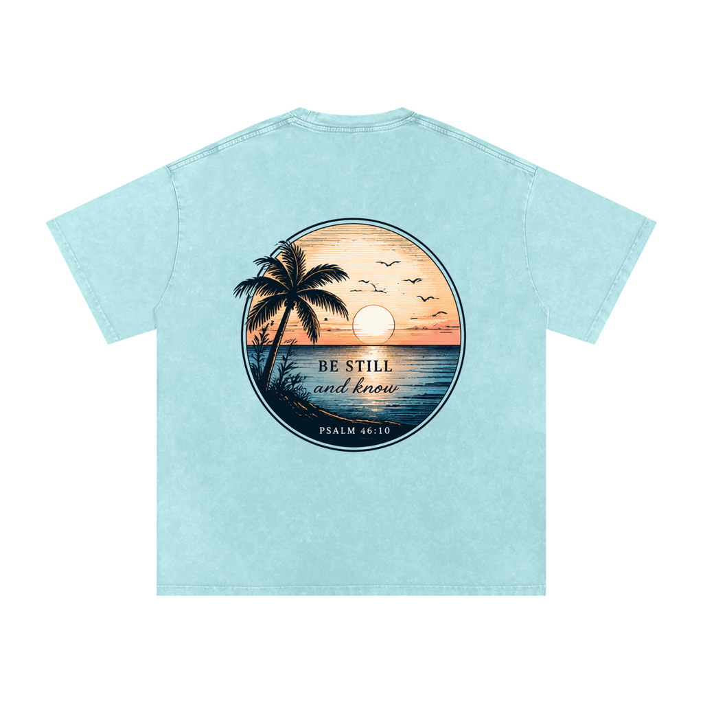 Sunset Snow Washed Oversized Cotton T-Shirt