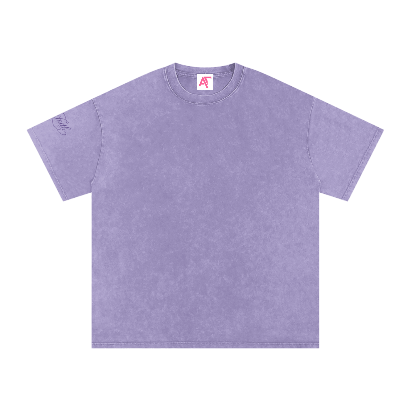 By Faith Basics Snow Washed Pink Oversized Cotton T-Shirt
