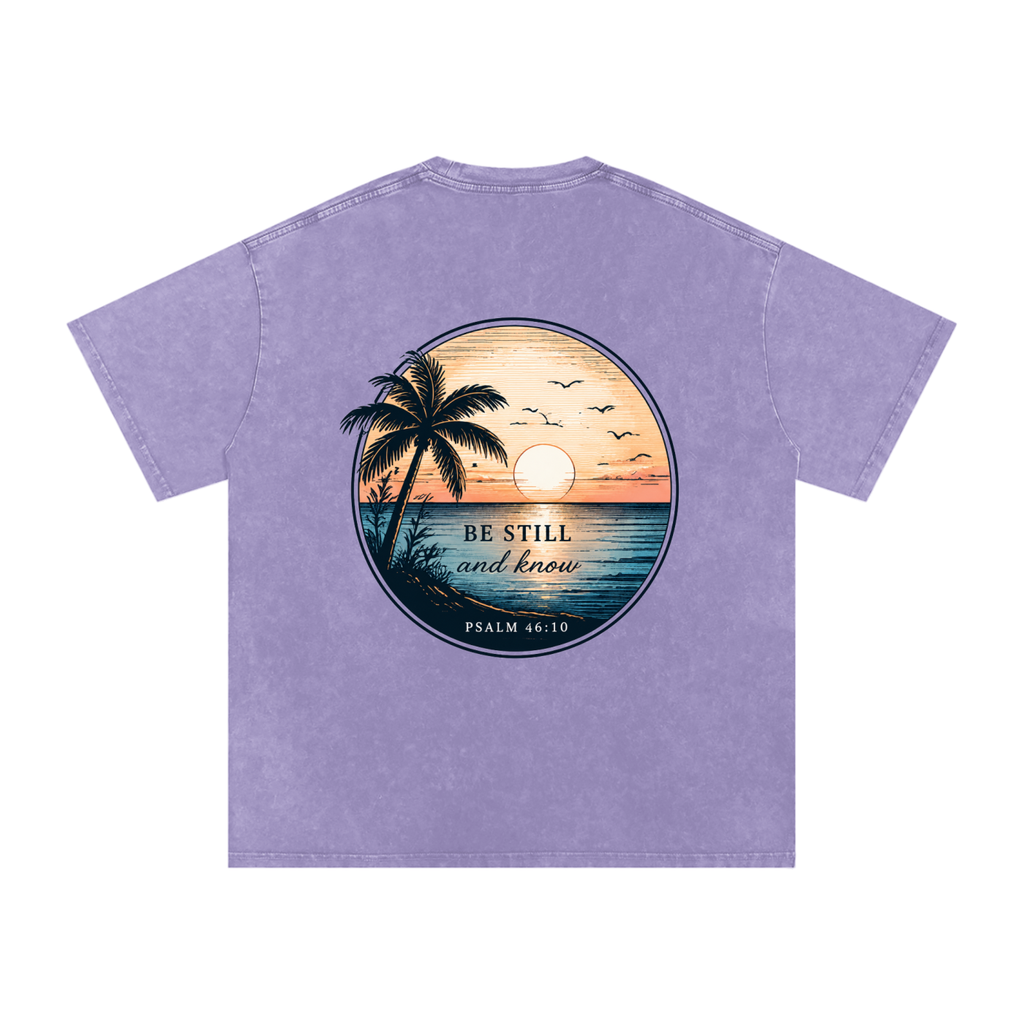 Sunset Snow Washed Oversized Cotton T-Shirt