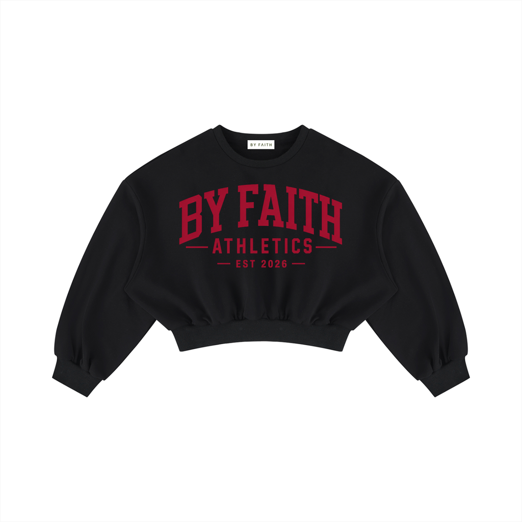 Athletic Club “Maroon” Cropped Crewneck Sweatshirt