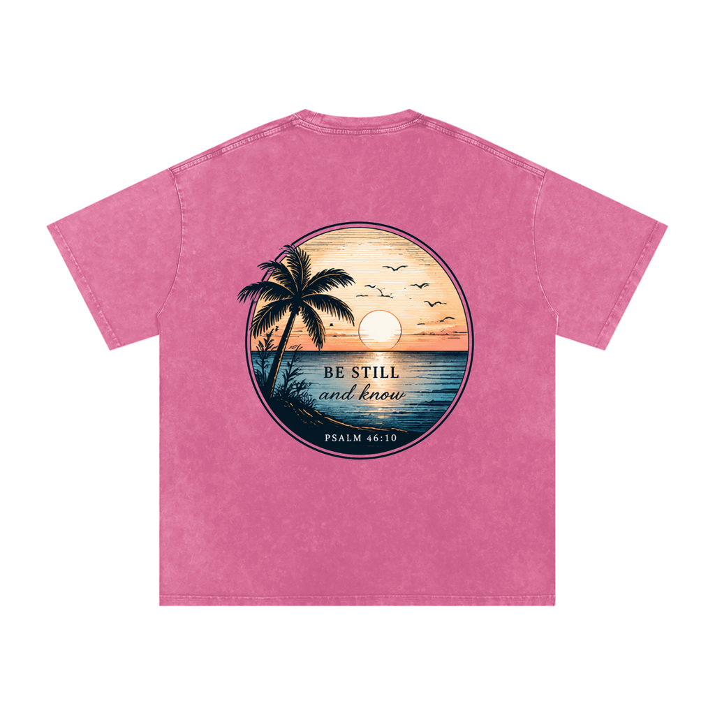 Sunset Snow Washed Oversized Cotton T-Shirt