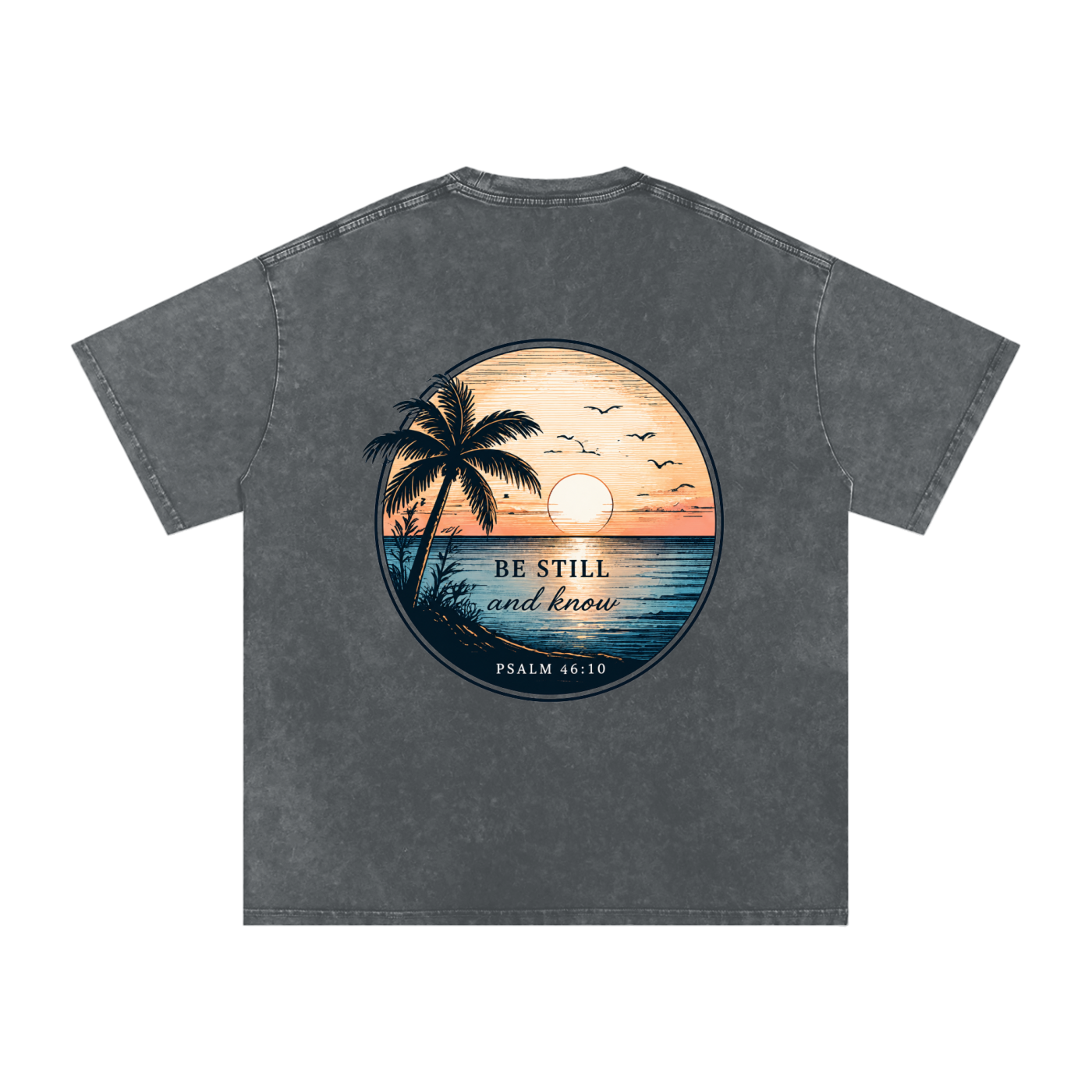Sunset Snow Washed Oversized Cotton T-Shirt