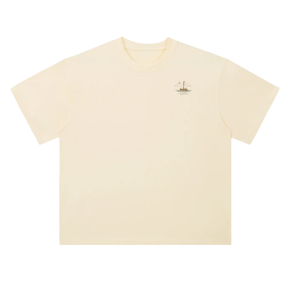 By Faith “Galilee” Drop Shoulder Cotton T-Shirt