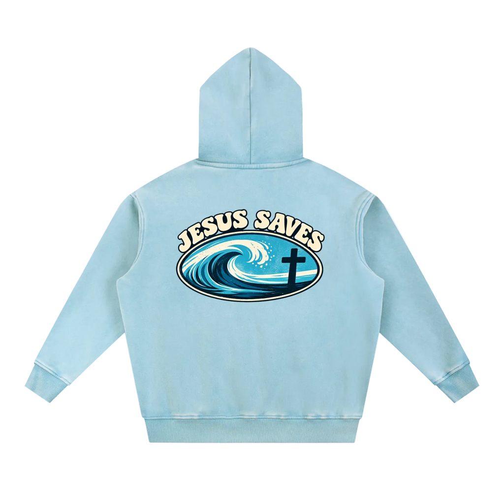 Retro Jesus Saves Oversized Hoodie