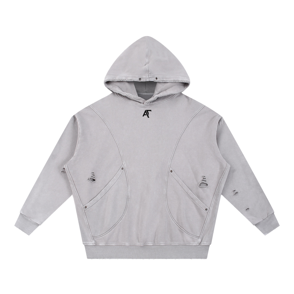Set Apart Distressed Panel Pocket Hoodie