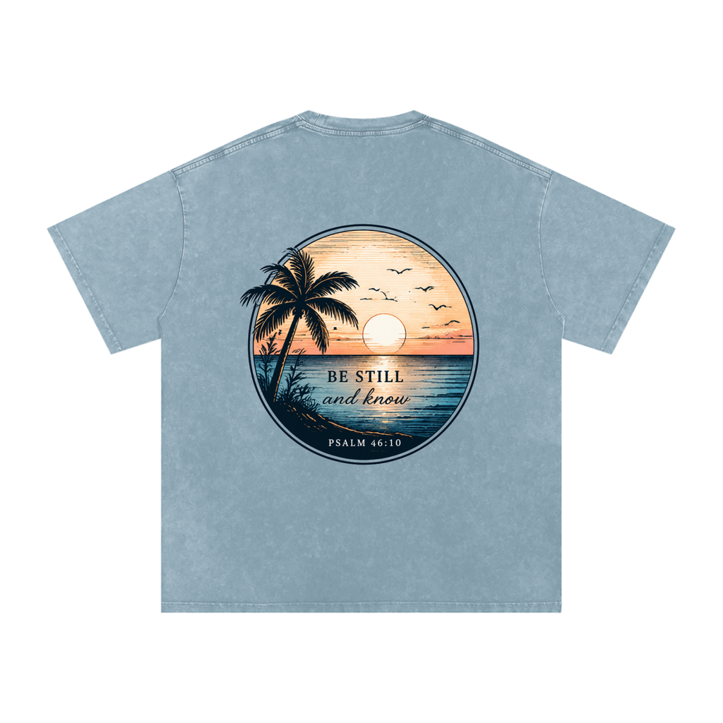 Sunset Snow Washed Oversized Cotton T-Shirt