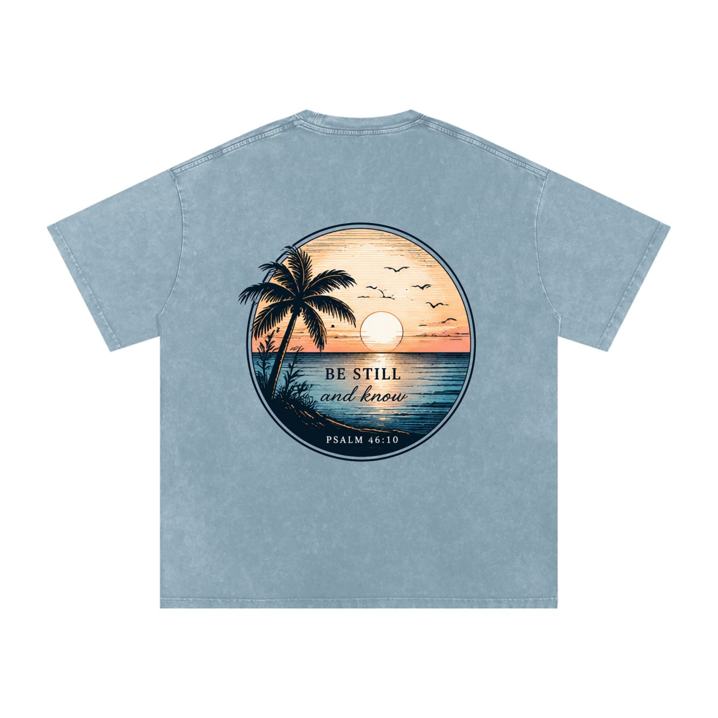 Sunset Snow Washed Oversized Cotton T-Shirt