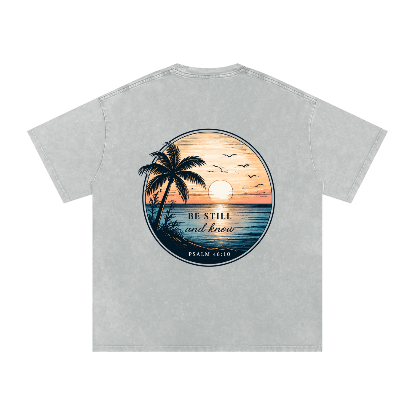 Sunset Snow Washed Oversized Cotton T-Shirt