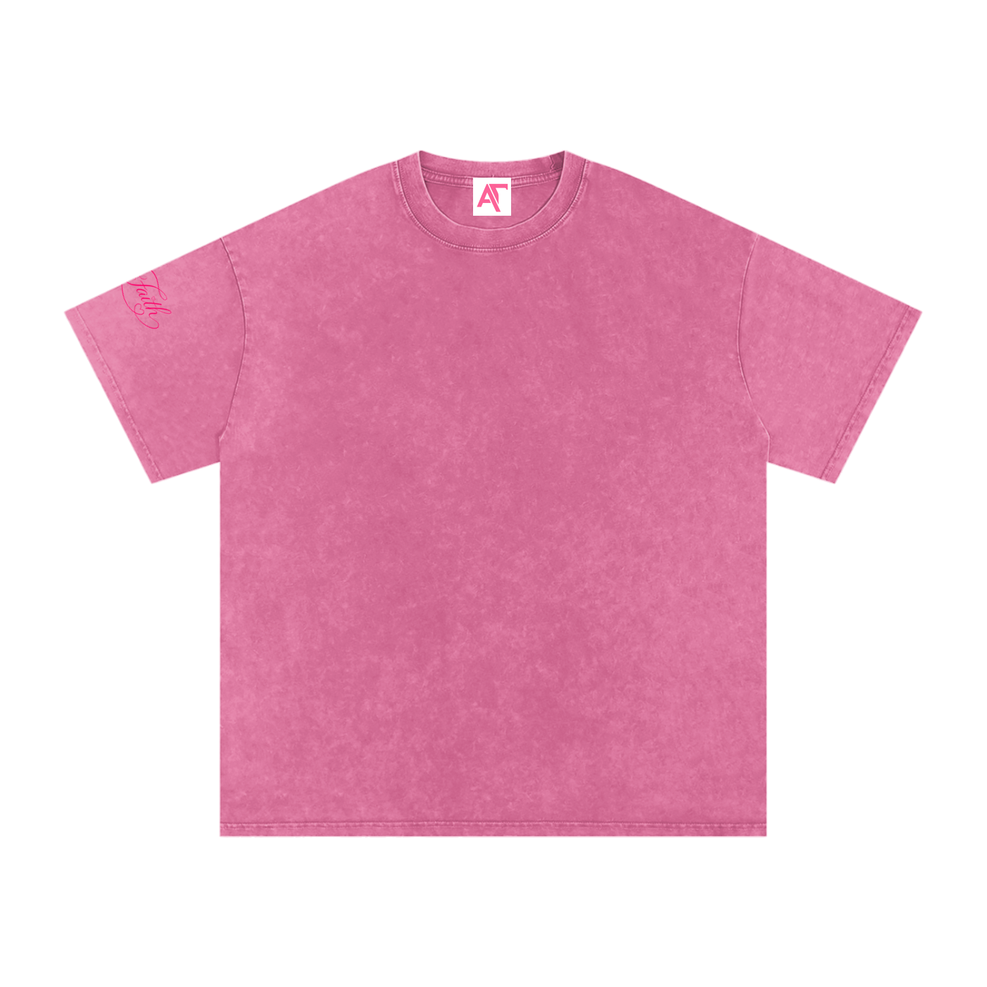 Snow Washed Pink Oversized Cotton T-Shirt
