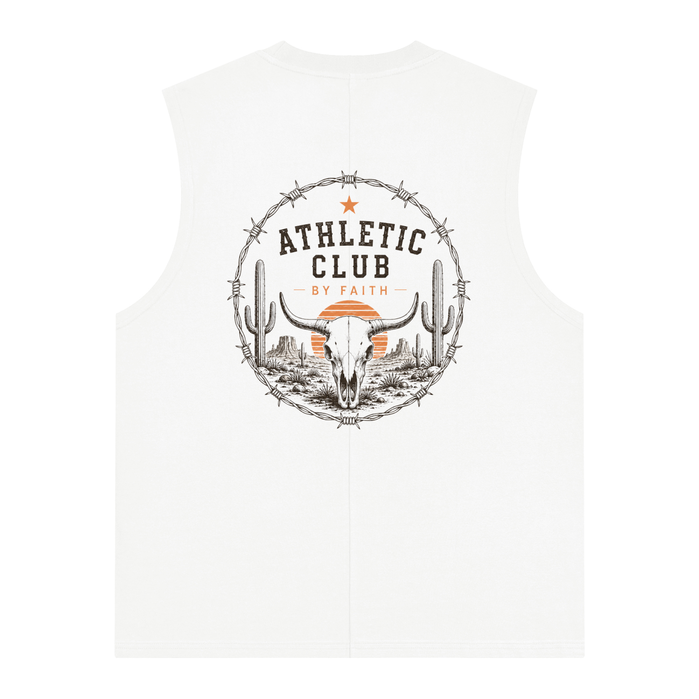By Faith Athletic Club Goes Western Men’s Barbwire Tank
