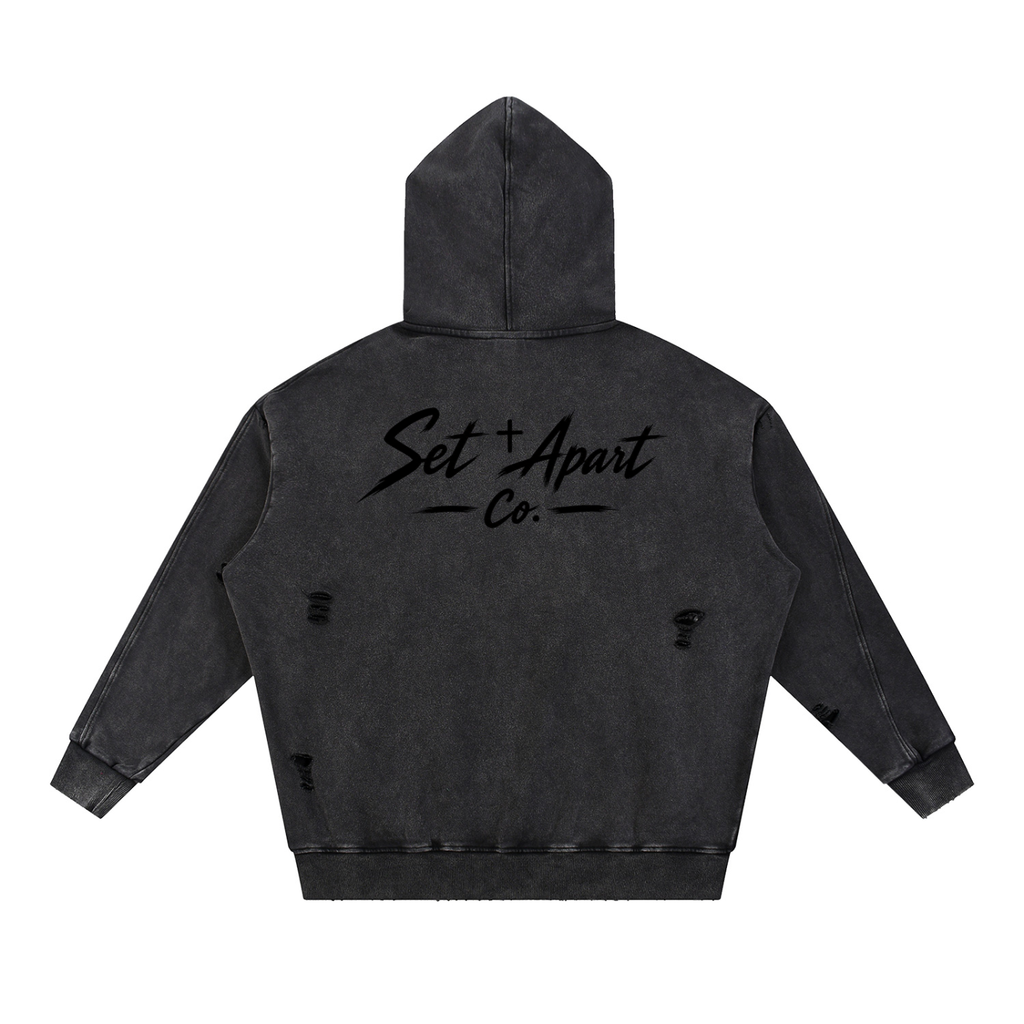 Set Apart Distressed Panel Pocket Hoodie