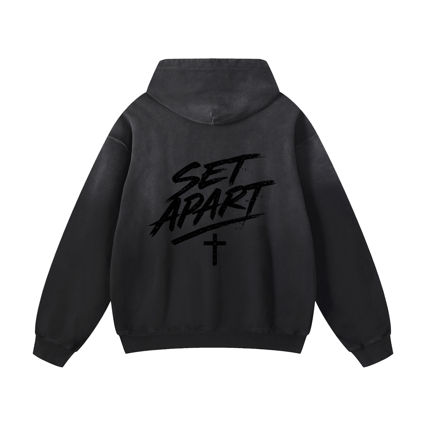 Set Apart Black Monochrome Oversized Hoodie