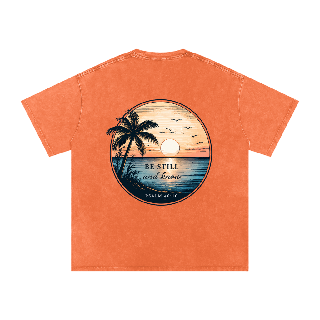 Sunset Snow Washed Oversized Cotton T-Shirt