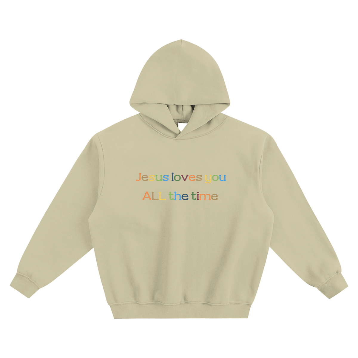 Embroidered Jesus Loves You hoodie