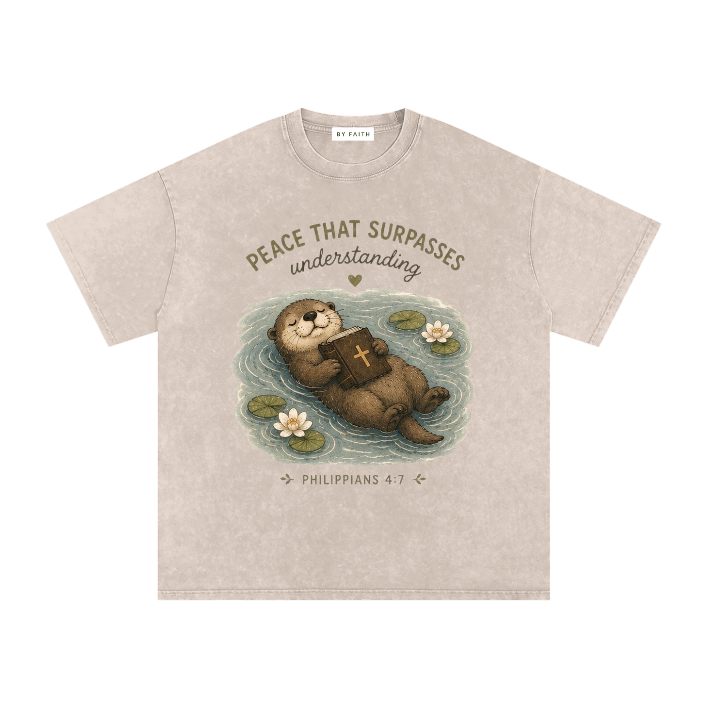 Happy Otter Oversized Cotton T-Shirt