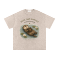 Happy Otter Oversized Cotton T-Shirt