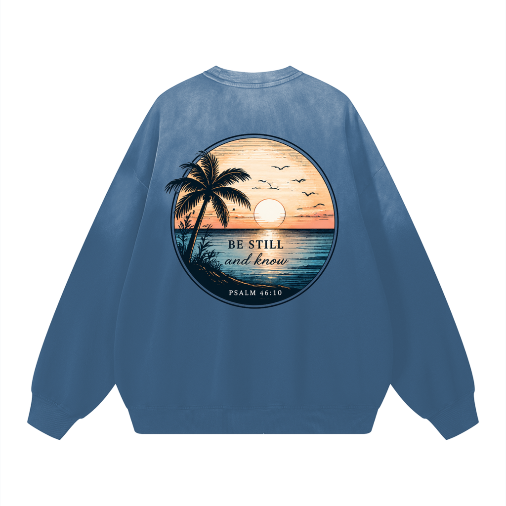 Sunset Sunfade Drop-Shoulder Cotton Sweatshirt