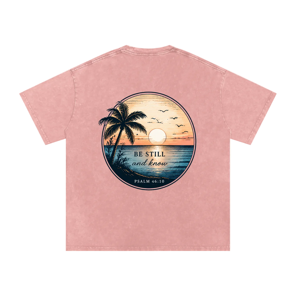 Sunset Snow Washed Oversized Cotton T-Shirt