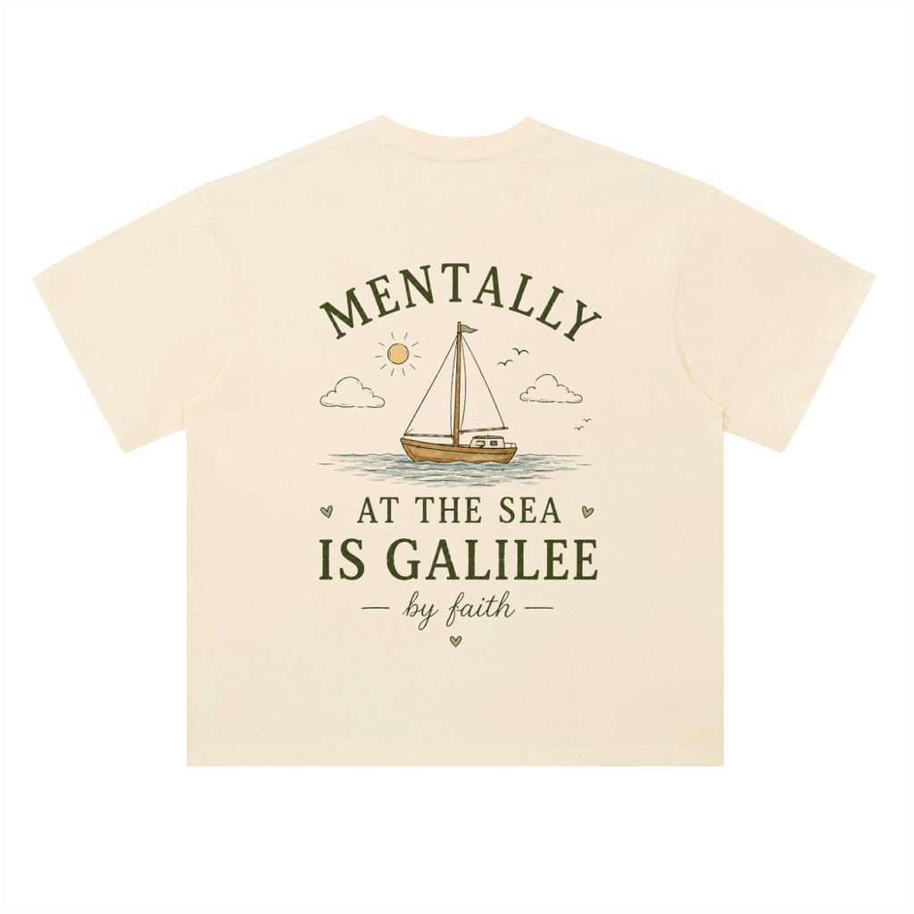 By Faith “Galilee” Drop Shoulder Cotton T-Shirt